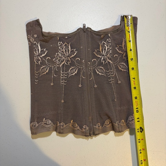 Retro Grey Sheer Mesh Lace Floral Girdle Waist Training Corset Zipper size small - Picture 7 of 9